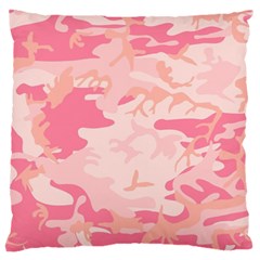 Pink Camo Print Large Cushion Case (one Side) by Nexatart