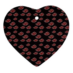 Cloud Red Brown Ornament (heart) by Mariart