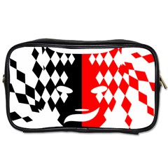 Face Mask Red Black Plaid Triangle Wave Chevron Toiletries Bags by Mariart