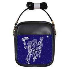 Gemini Zodiac Star Girls Sling Bags by Mariart