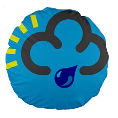 Light Rain Shower Cloud Sun Yellow Blue Sky Large 18  Premium Round Cushions by Mariart