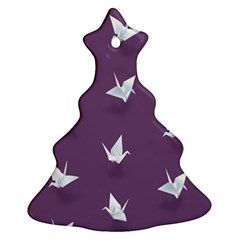 Goose Swan Animals Birl Origami Papper White Purple Ornament (christmas Tree) 