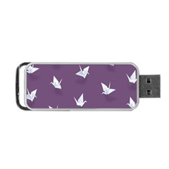Goose Swan Animals Birl Origami Papper White Purple Portable Usb Flash (one Side)