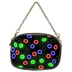 Neons Couleurs Circle Light Green Red Line Chain Purses (two Sides) 