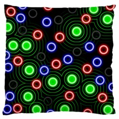 Neons Couleurs Circle Light Green Red Line Large Cushion Case (two Sides)