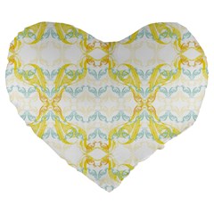 Crane White Yellow Bird Eye Animals Face Mask Large 19  Premium Flano Heart Shape Cushions by Mariart