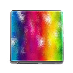 Color Glass Rainbow Green Yellow Gold Pink Purple Red Blue Memory Card Reader (square) by Mariart