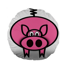 Pork Pig Pink Animals Standard 15  Premium Flano Round Cushions
