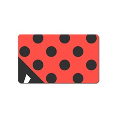 Red Black Hole White Line Wave Chevron Polka Circle Magnet (name Card) by Mariart