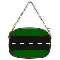 Road Street Green Black White Line Chain Purses (two Sides) 
