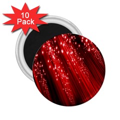 Red Space Line Light Black Polka 2 25  Magnets (10 Pack) 