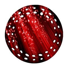 Red Space Line Light Black Polka Ornament (round Filigree) by Mariart
