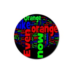 Writing Color Rainbow Rubber Coaster (round) 