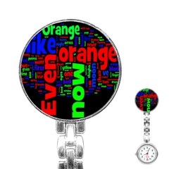 Writing Color Rainbow Stainless Steel Nurses Watch by Mariart