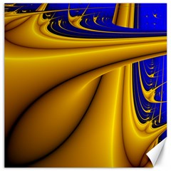 Waves Wave Chevron Gold Blue Paint Space Sky Canvas 12  X 12  