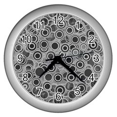 Abstract Grey End Of Day Wall Clocks (silver)  by Ivana