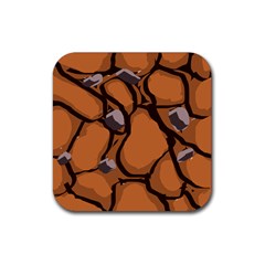 Seamless Dirt Texture Rubber Square Coaster (4 Pack)  by Nexatart