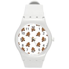 Gingerbread Seamless Pattern Round Plastic Sport Watch (m) by Nexatart
