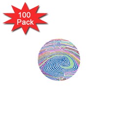 Prismatic Fingerprint 1  Mini Buttons (100 Pack)  by Nexatart