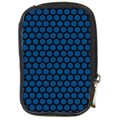 Blue Dark Navy Cobalt Royal Tardis Honeycomb Hexagon Compact Camera Cases by Mariart
