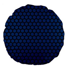 Blue Dark Navy Cobalt Royal Tardis Honeycomb Hexagon Large 18  Premium Flano Round Cushions by Mariart