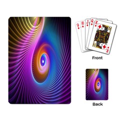Abstract Fractal Bright Hole Wave Chevron Gold Purple Blue Green Playing Card