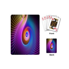 Abstract Fractal Bright Hole Wave Chevron Gold Purple Blue Green Playing Cards (mini)  by Mariart