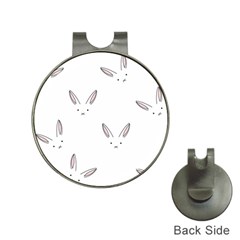 Bunny Line Rabbit Face Animals White Pink Hat Clips With Golf Markers