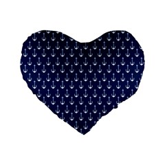 Blue White Anchor Standard 16  Premium Heart Shape Cushions