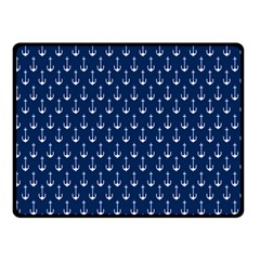 Blue White Anchor Double Sided Fleece Blanket (small)  by Mariart