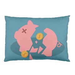 Coins Pink Coins Piggy Bank Dollars Money Tubes Pillow Case