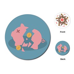 Coins Pink Coins Piggy Bank Dollars Money Tubes Playing Cards (round) 