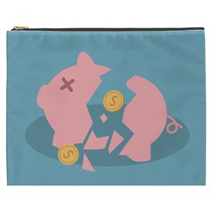 Coins Pink Coins Piggy Bank Dollars Money Tubes Cosmetic Bag (xxxl)  by Mariart