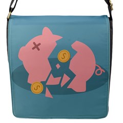 Coins Pink Coins Piggy Bank Dollars Money Tubes Flap Messenger Bag (s)
