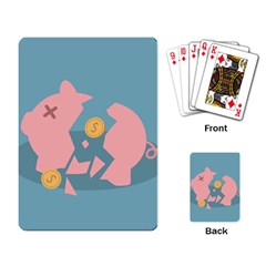 Coins Pink Coins Piggy Bank Dollars Money Tubes Playing Card