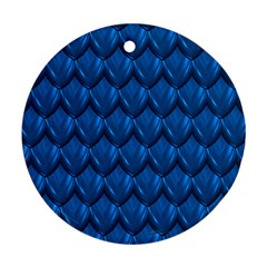 Blue Dragon Snakeskin Skin Snake Wave Chefron Ornament (round)