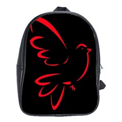 Dove Red Black Fly Animals Bird School Bags(large) 