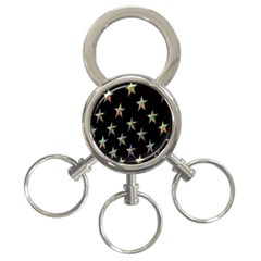Colorful Gold Star Christmas 3-ring Key Chains by Mariart