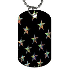 Colorful Gold Star Christmas Dog Tag (one Side)
