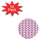 Heart Love Pink Purple 1  Mini Buttons (10 Pack)  by Mariart