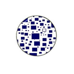 Illustrated Blue Squares Hat Clip Ball Marker (10 Pack)