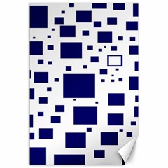 Illustrated Blue Squares Canvas 24  X 36  by Mariart