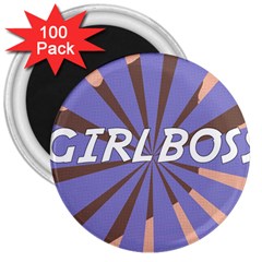 Girlboss Light Line Wave Chevron 3  Magnets (100 Pack) by Mariart
