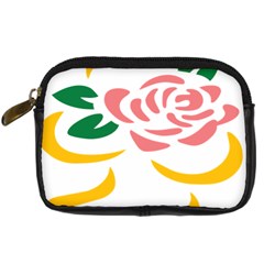 Pink Rose Ribbon Bouquet Green Yellow Flower Floral Digital Camera Cases