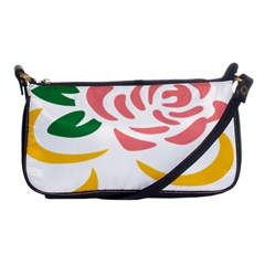 Pink Rose Ribbon Bouquet Green Yellow Flower Floral Shoulder Clutch Bags