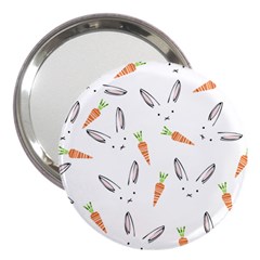 Rabbit Carrot Pattern Weft Step Face 3  Handbag Mirrors by Mariart