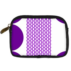 River Hyacinth Polka Circle Round Purple White Digital Camera Cases