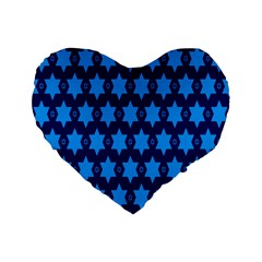 Star Blue Space Wave Chevron Sky Standard 16  Premium Flano Heart Shape Cushions