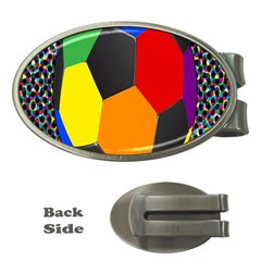 Team Soccer Coming Out Tease Ball Color Rainbow Sport Money Clips (oval)  by Mariart