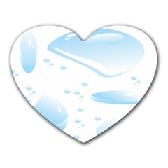 Water Drops Bubbel Rain Blue Circle Heart Mousepads by Mariart